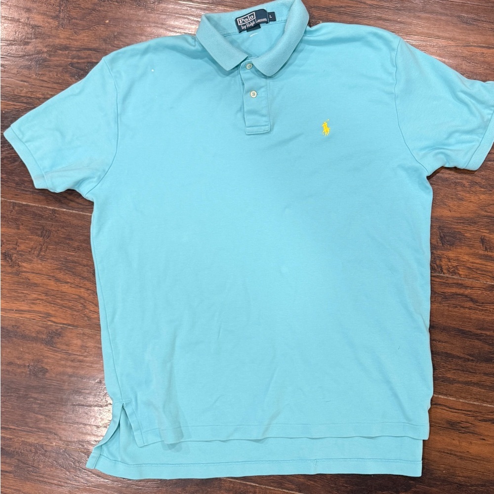 Polo by Ralph Lauren Men’s Polo Size Large Blue and Yellow